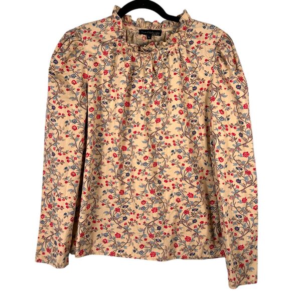 House of Harlow 1960 Floral Boho Cottage Puff Sleeve Blouse Size Large - Picture 1 of 6